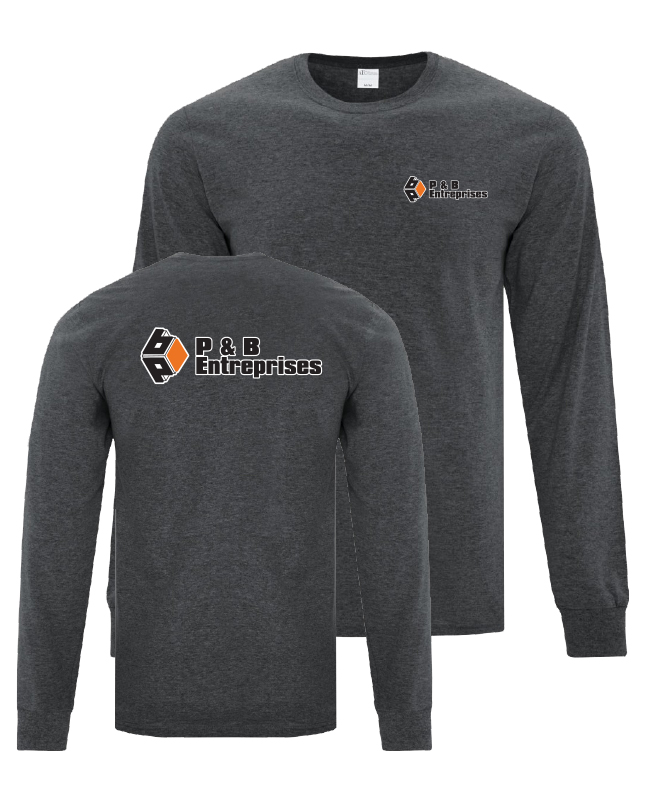 P & B Entreprises - ATC1015 chandail manches longues unisexe (GRIS CHINÉ FONCÉ) - SE. S13966 (AVG) - SE. S13966-2 (DOS)