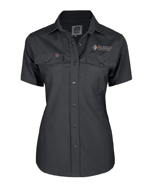 Les pavages des monts - PF435 chemise Pilote & Filles manches courtes (NOIR) - BR. 12903 (AVG)