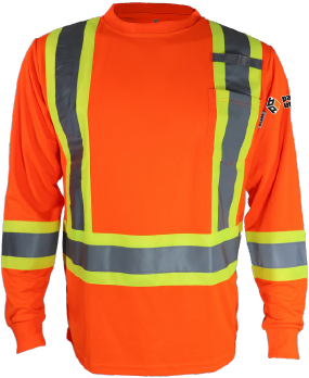 Pavages UCP - STX4LS T-shirt Hi-viz 4po manche longue - DTF. DTF-192 (MG)