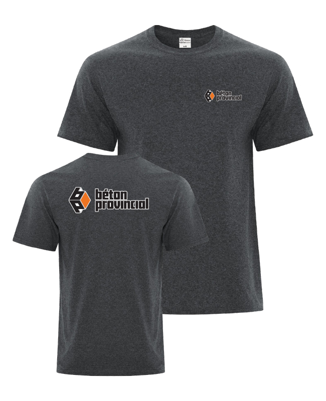 Béton Provincial - ATC5050 t-shirt manches courtes unisexe (GRIS CHINÉ FONCÉ) - S13961 (AVG)+ S13961-2 (DOS)