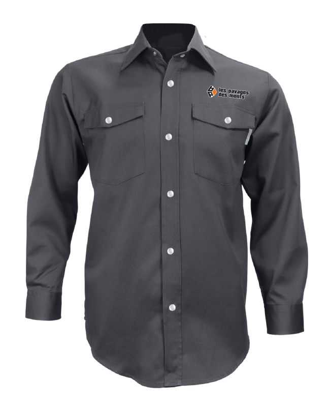 Les pavages des monts - 625 chemise de travail manches longues homme (GRIS) - 12903 (AVG)