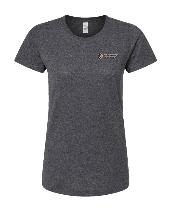 Les pavages des monts - 4810 t-shirt col rond femme (GRIS FONCÉ CENDRÉ) - S13961 (AVG)