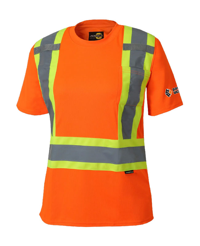 Pavage UCP - 11-662R t-shirt avec bandes réfléchissantes femme (ORANGE FLUO) - DTF. DTF-192 (MG)