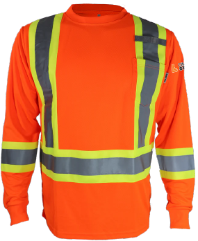 Ciment St-Laurent - STX4LS T-shirt Hi-viz 4po manche longue - DTF. DTF-958 (MG)