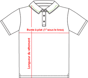 Charte de grandeur A7340M (XS à 3XL)
